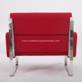 Red Cashmere Fabric Lounge Sofa